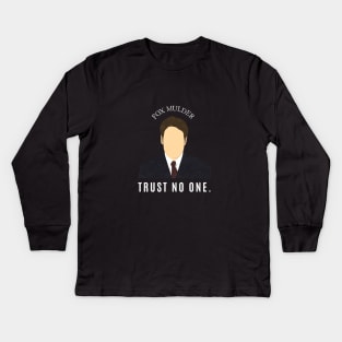 Fox Mulder - Trust No One Minimalist X-Files Kids Long Sleeve T-Shirt